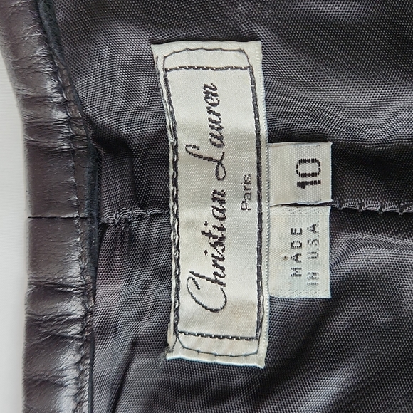 VINTAGE 90's Christian Lauren Paris Buttery Soft Leather Pants, Black, 10 - Picture 6 of 13